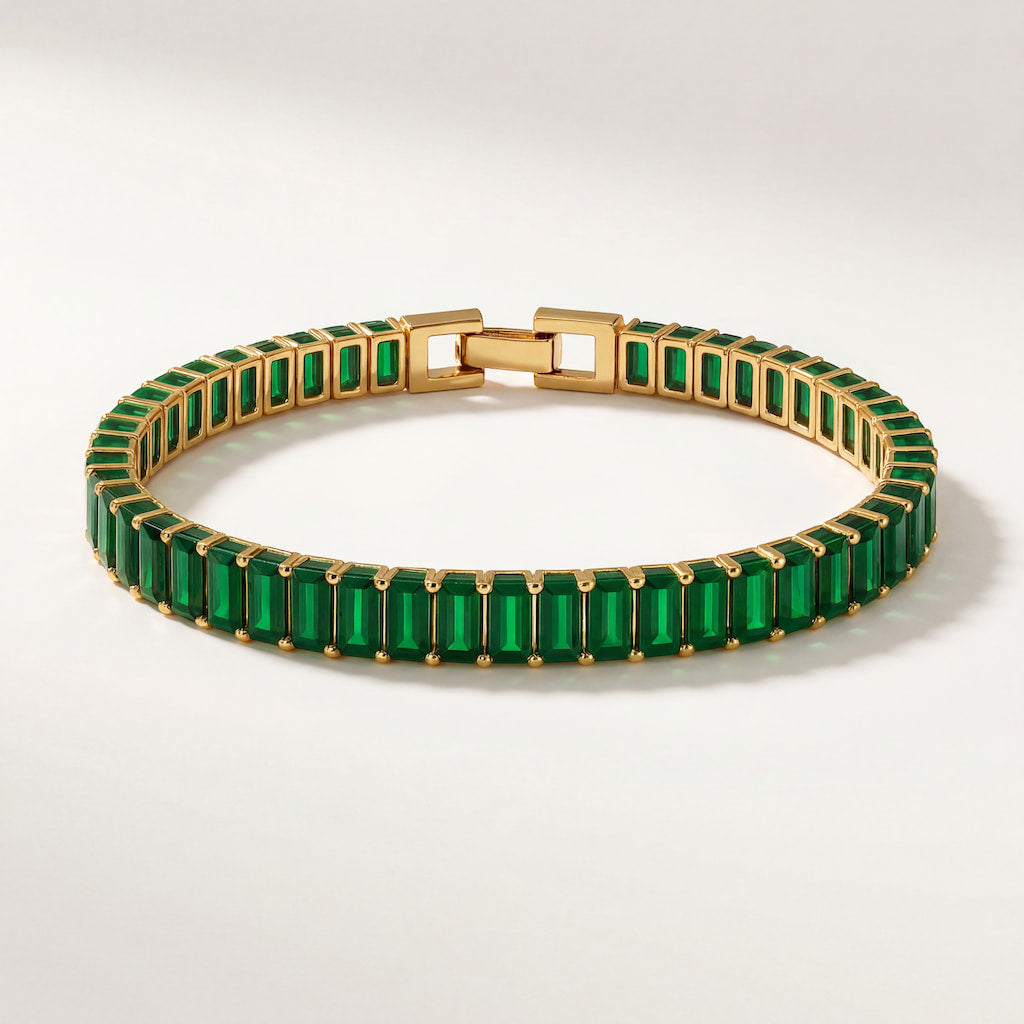 "BOCA" EMERALD BAGUETTE TENNIS BRACELET