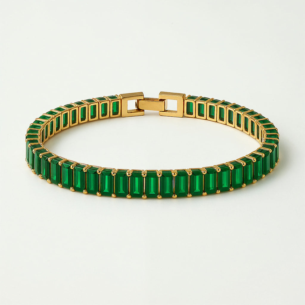 "BOCA" EMERALD BAGUETTE TENNIS BRACELET