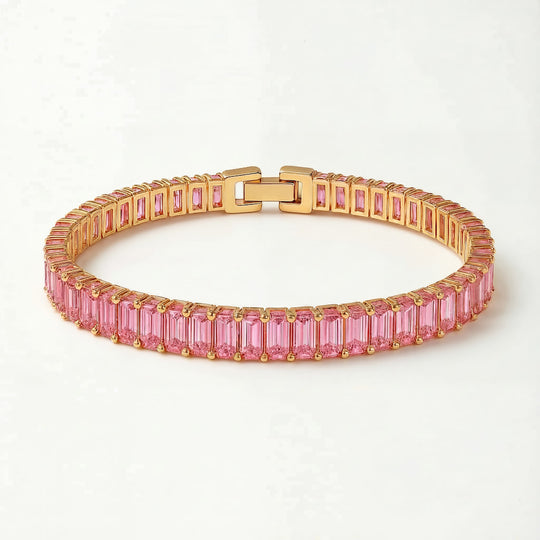 "BOCA" PINK SAPPHIRE BAGUETTE TENNIS BRACELET