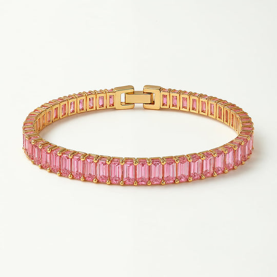 "BOCA" PINK SAPPHIRE BAGUETTE TENNIS BRACELET