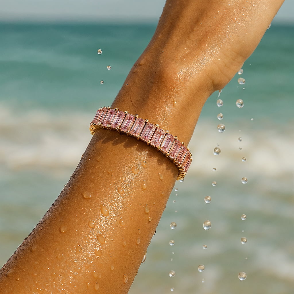 "BOCA" PINK SAPPHIRE BAGUETTE TENNIS BRACELET