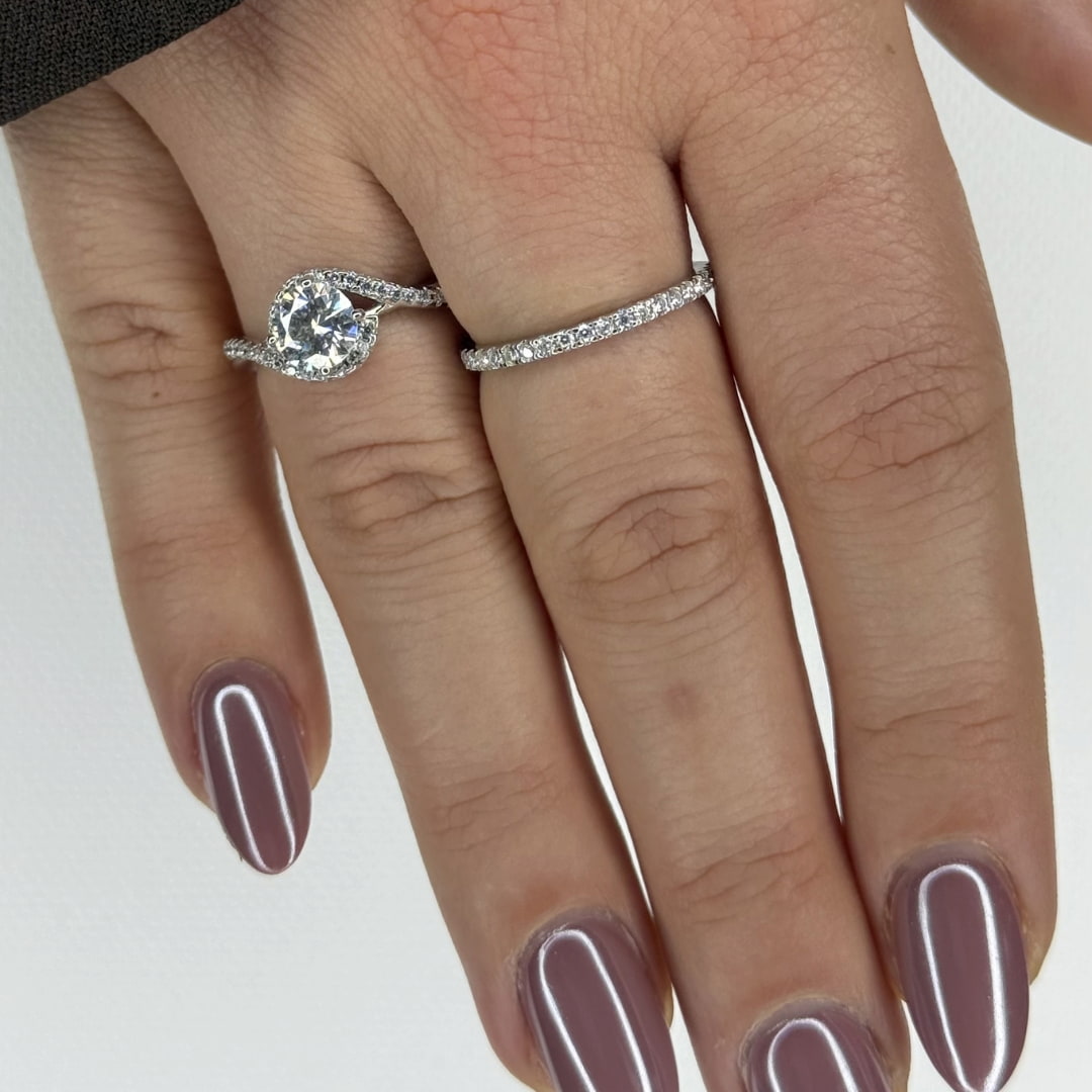 “Basel” Moissanite 0.23ct tw Pavé Band Ring