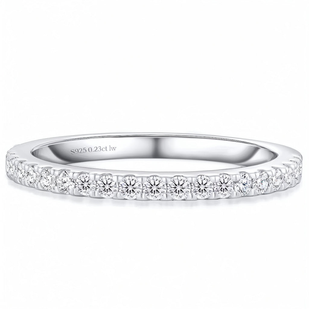“Basel” Moissanite 0.23ct tw Pavé Band Ring
