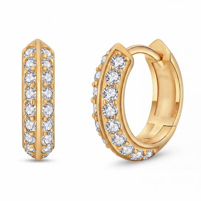 “Basel” Moissanite 1ct Pavé Huggie Earrings