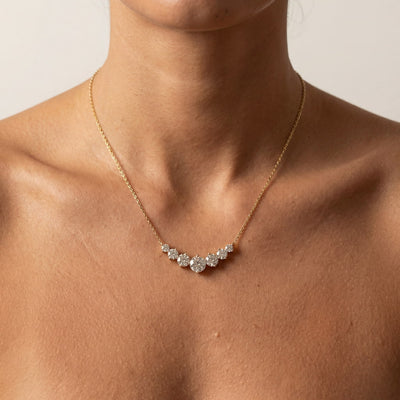 “Copenhagen” Moissanite 2.8ct Graduated Solitaire Necklace