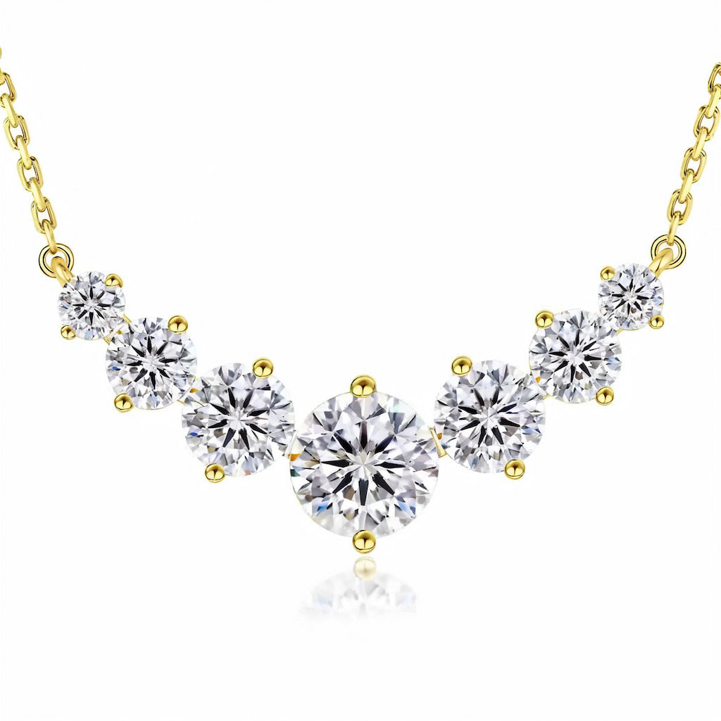 “Copenhagen” Moissanite 2.8ct Graduated Solitaire Necklace