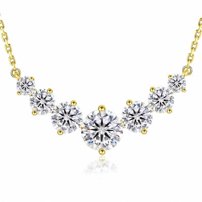 “Copenhagen” Moissanite 2.8ct Graduated Solitaire Necklace