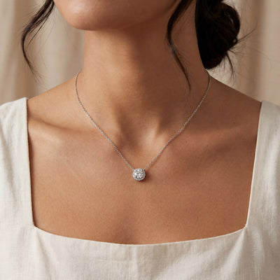 “Geneva” Moissanite 1ct Halo Solitaire Necklace