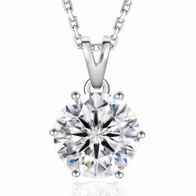 “Gstaad” Moissanite 2ct 6-Prong Solitaire Necklace