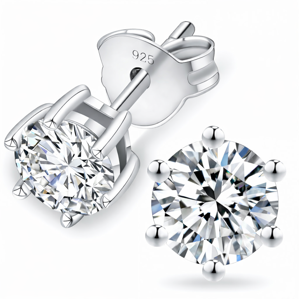 “MIAMI” MOISSANITE 1CT 6-PRONG SOLITAIRE TENNIS STUD EARRINGS 2.0