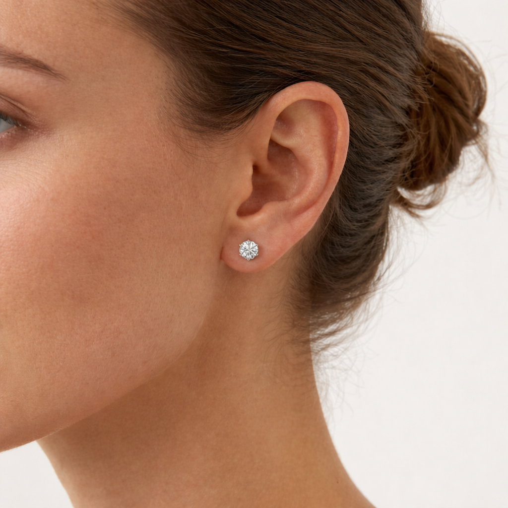 “MIAMI” MOISSANITE 1CT 6-PRONG SOLITAIRE TENNIS STUD EARRINGS 2.0