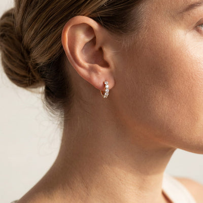 “Zurich” Moissanite 1ct Pavé Huggie Earrings