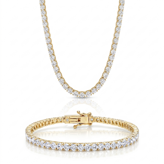 Miami Classic Bracelet & Choker Set in Gold — the full set