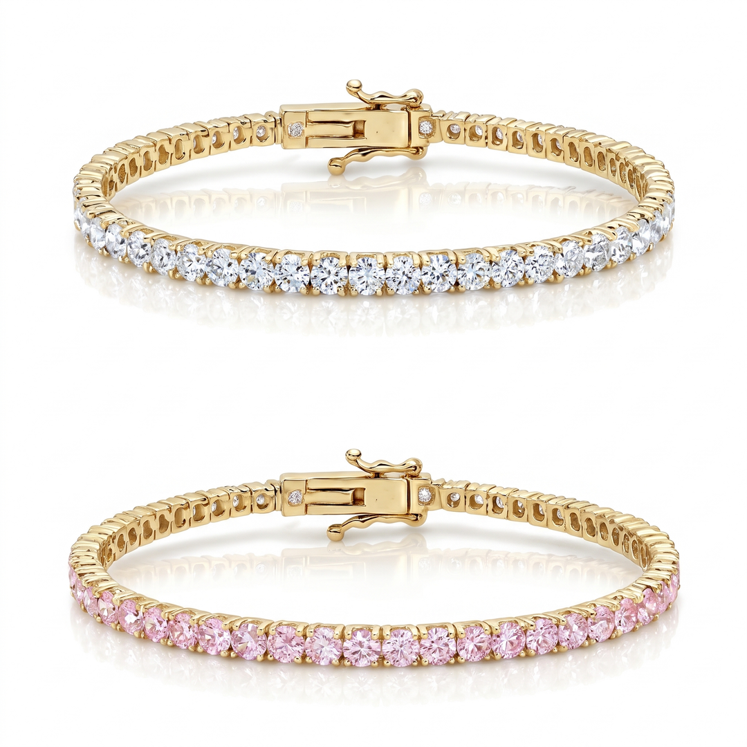 Miami Classic & Pink Sapphire Stack Set in Gold — the full set