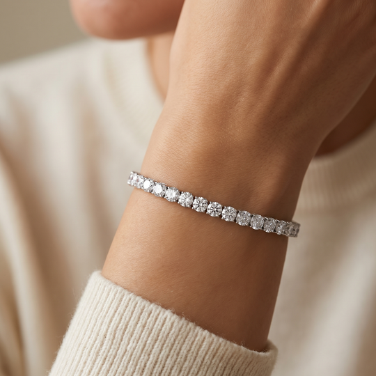 Miami Classic Choker & Onyx Stack Trio Set in Silver — bracelet worn