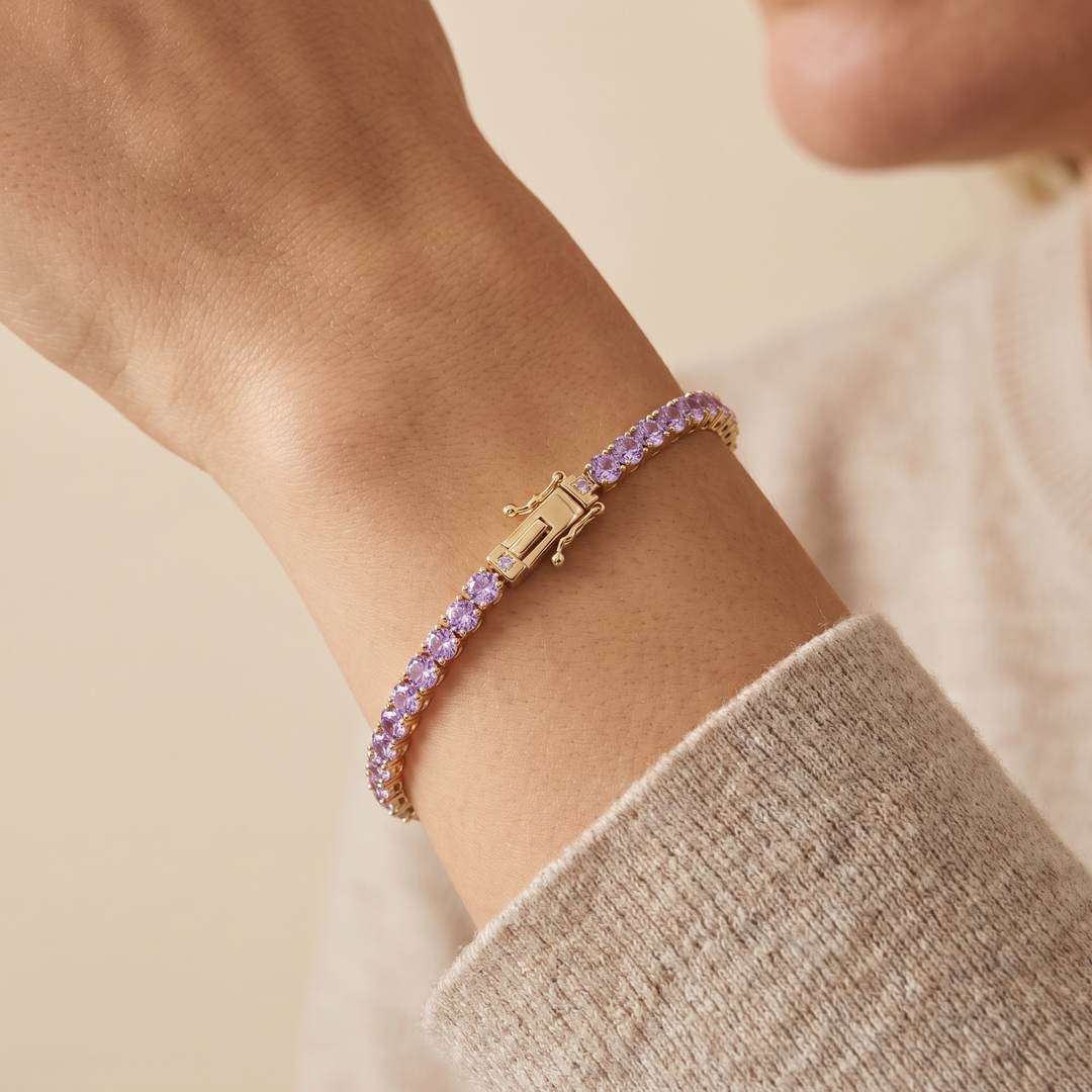 Miami Pastel Stack Set in Gold — bracelet worn