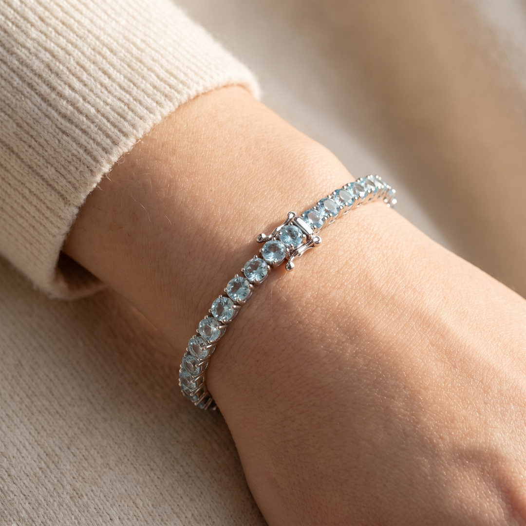 Miami Pastel Stack Set in Silver — bracelet worn
