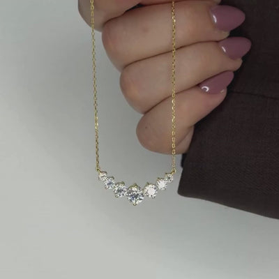 “Copenhagen” Moissanite 2.8ct Graduated Solitaire Necklace