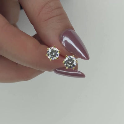 “MIAMI” MOISSANITE 1CT 6-PRONG SOLITAIRE TENNIS STUD EARRINGS 2.0